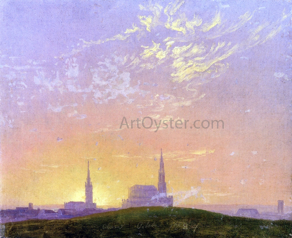  Caspar David Friedrich Abend (also known as Sonnenuntergang Hinter der Dresdener Hofkirche) - Canvas Print