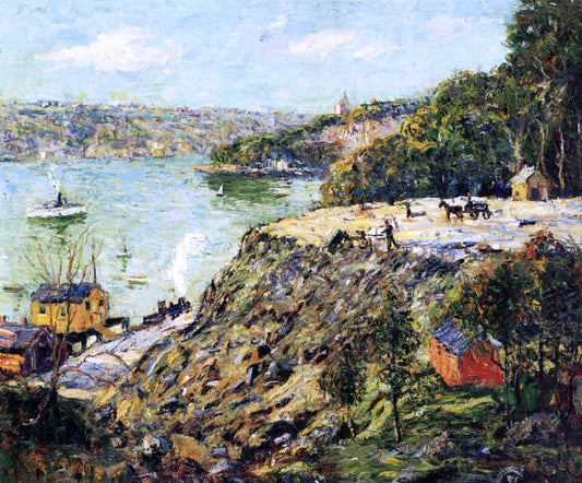  Ernest Lawson Across the River, New York - Canvas Print