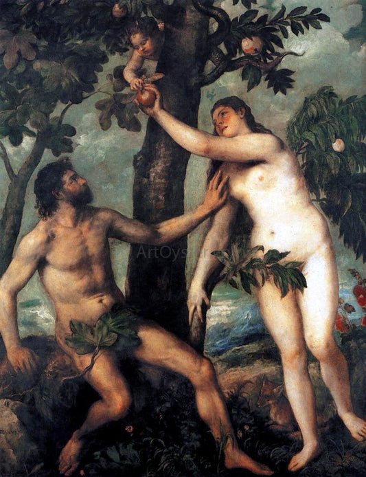  Titian Adam and Eve - Canvas Print