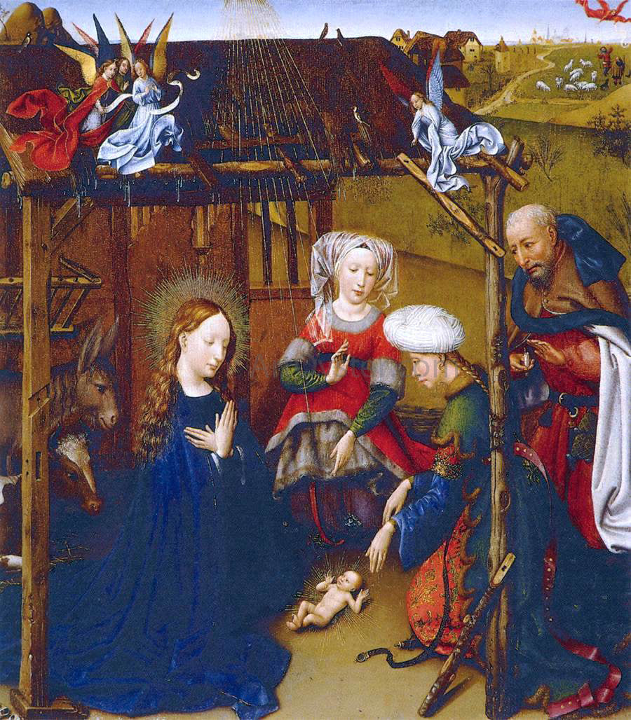  Jacques Daret Adoration of the Child - Canvas Print