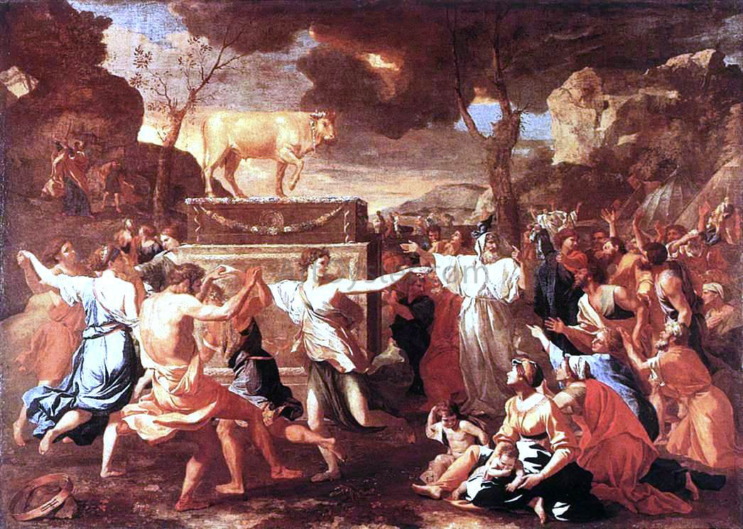  Nicolas Poussin Adoration of the Golden Calf - Canvas Print