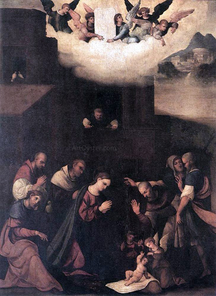  Ludovico Mazzolino Adoration of the Shepherds - Canvas Print