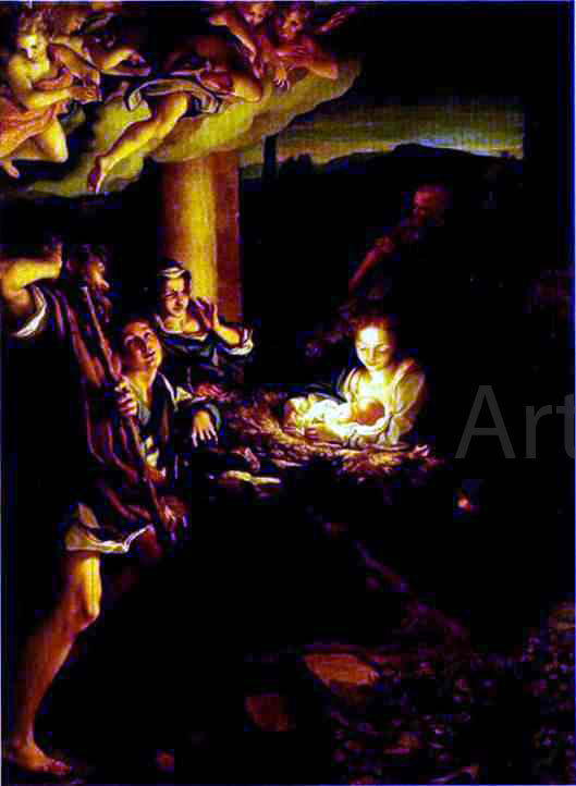 Correggio Adoration of the Shepherds (The Holy Night) - Canvas Print