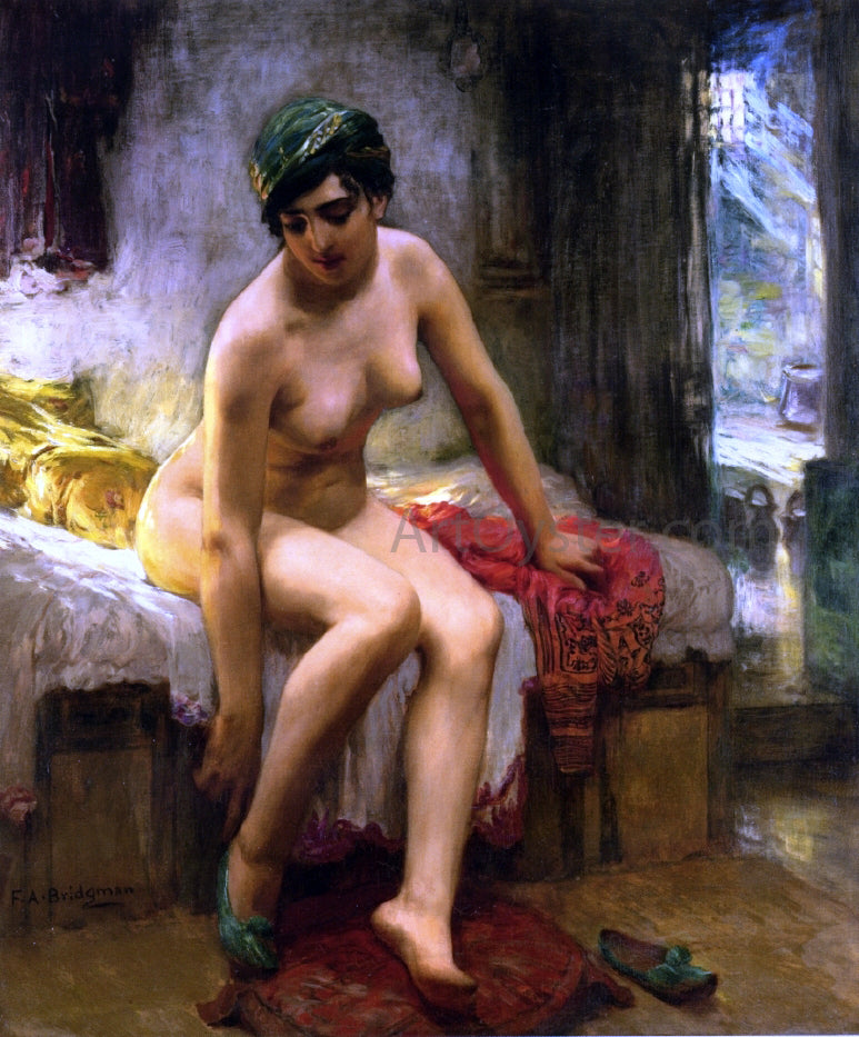  Frederick Arthur Bridgeman After the Bath - Canvas Print