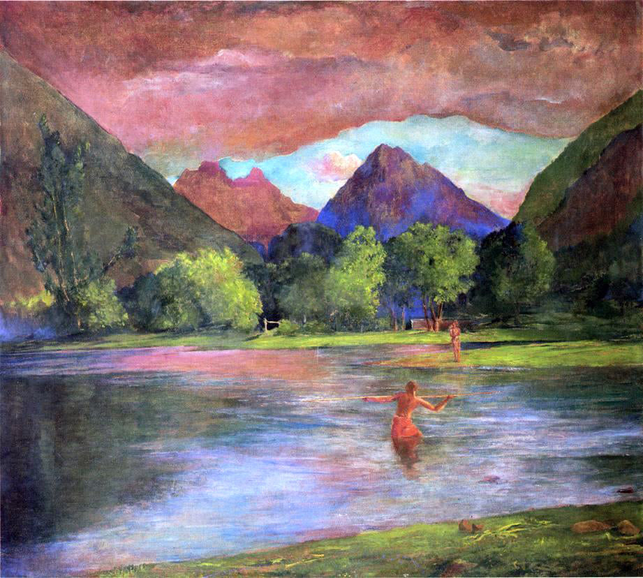  John La Farge After-Glow, Tautira River, Tahiti - Canvas Print