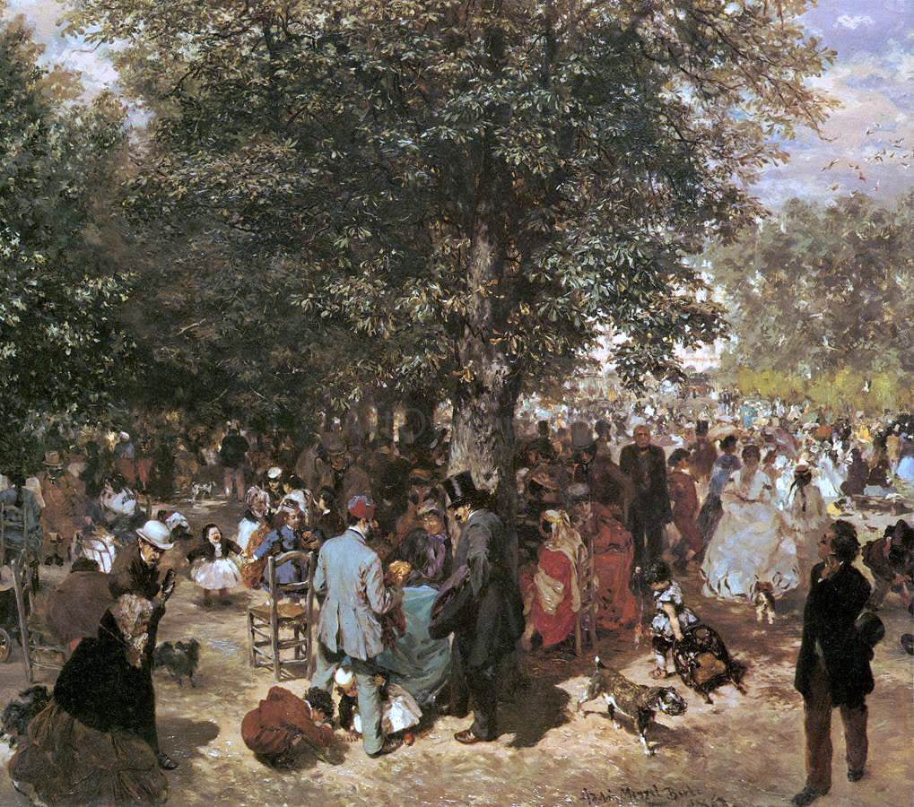  Adolph Von Menzel Afternoon at the Tuileries Garden - Canvas Print