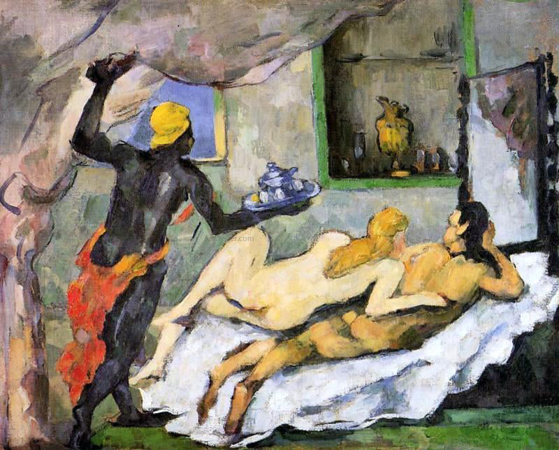  Paul Cezanne Afternoon in Naples with a Black Servant - Canvas Print