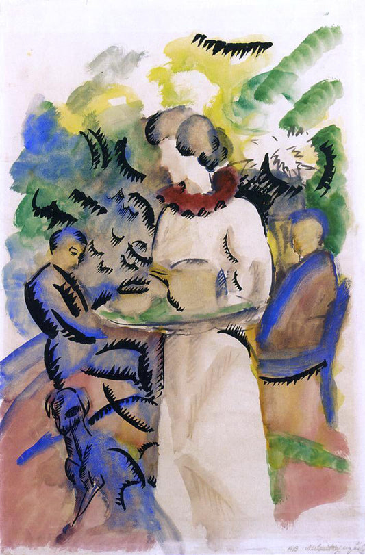  August Macke Afternoon in the Garden - Canvas Print