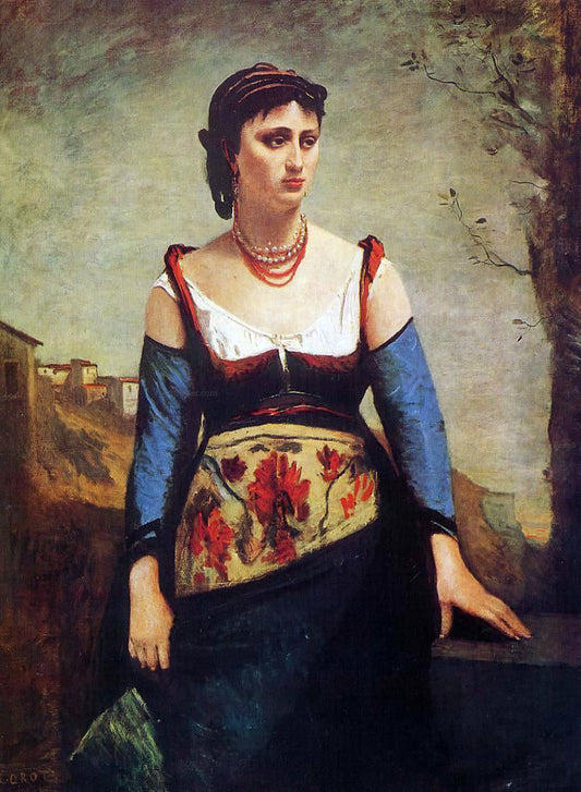  Jean-Baptiste-Camille Corot Agostina - Canvas Print