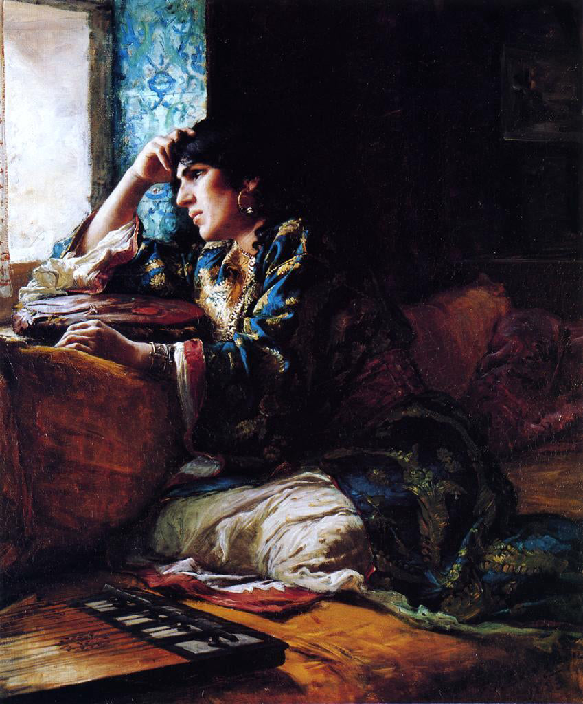  Frederick Arthur Bridgeman Aicha, a Woman of Morocco - Canvas Print