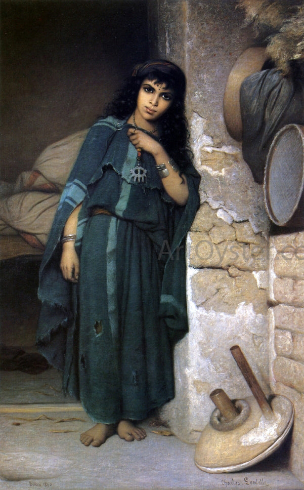  Charles Zacherie Landelle Algerian Girl - Canvas Print