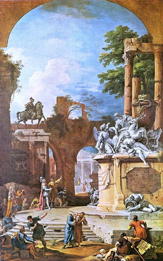  Sebastiano Ricci Allegorical Tomb of the Duke of Devonshire - Canvas Print