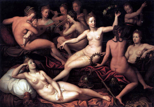  Masters of the Fontainebleau School Allegory of the Birth of the Dauphin - Canvas Print
