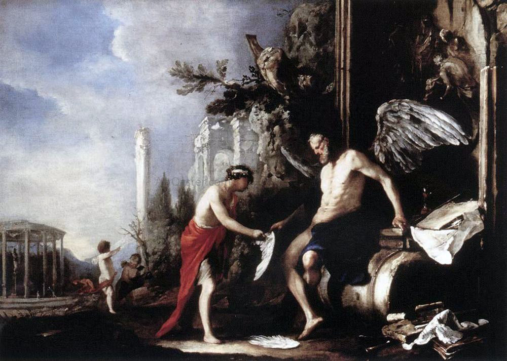 Johann Heinrich Schonfeld Allegory of Time (Chronos and Eros) - Canvas Print