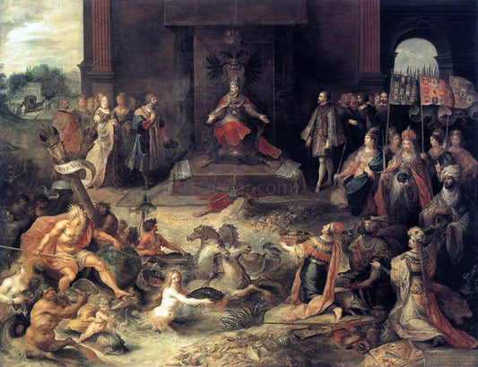  II Frans Francken Allegory on the Abdication of Emperor Charles V in Brussels, 25 October 1555 - Canvas Print