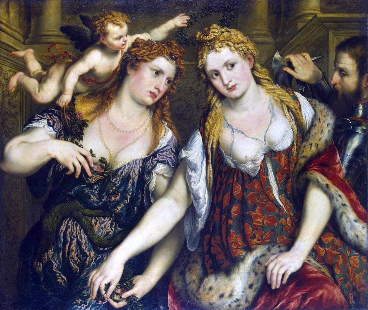  Paris Bordone Allegory (Venus, Flora, Mars and Cupid) - Canvas Print