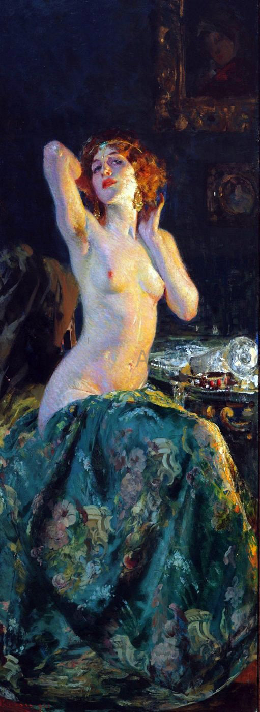  Giacomo Grosso Allo Specchio (also known as Nude by the mirror) - Canvas Print