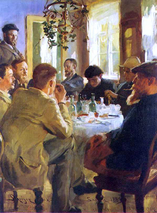  Peder Severin Kroyer Almuerzo con Pintores de Skagen - Canvas Print