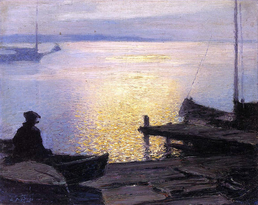  Edward Potthast Along the Mystic River - Canvas Print