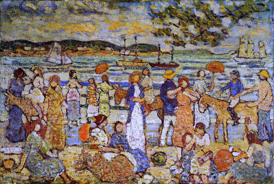  Maurice Prendergast Along the Shore - Canvas Print