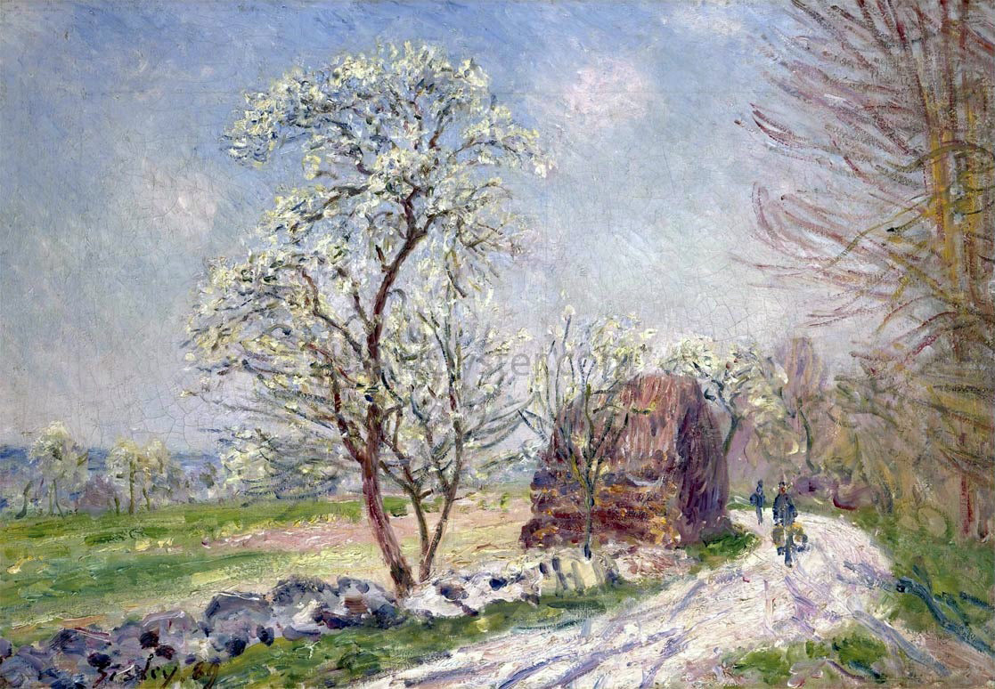  Alfred Sisley Along the Woods in Spring - Canvas Print