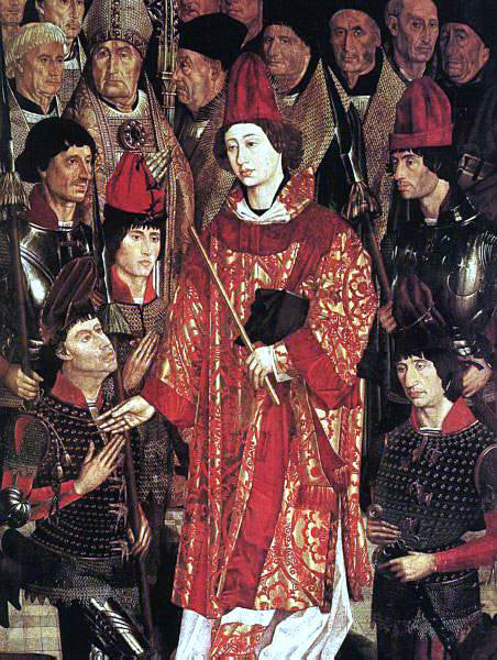  Nuno Goncalves Altarpiece of Saint Vincent, detail of the "Archbishop panel" - Canvas Print