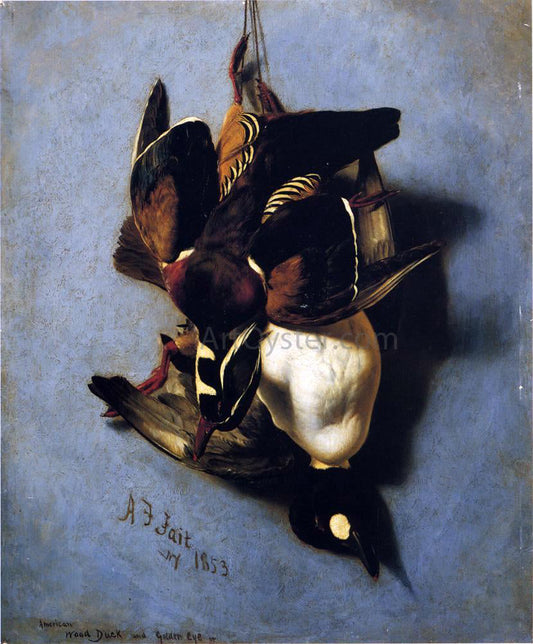  Arthur Fitzwilliam Tait American Wood Duck and Golden Eye - Canvas Print