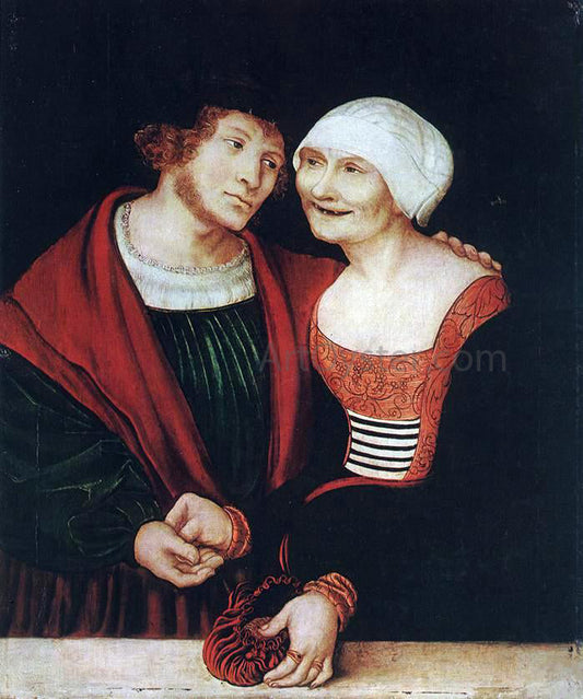  The Elder Lucas Cranach Amorous Old Woman and Young Man - Canvas Print