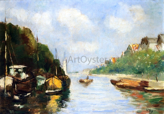  Lesser Ury Amsterdam Canal - Canvas Print