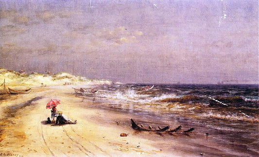  Edward Lamson Henry An Afternoon at the Beach - Canvas Print