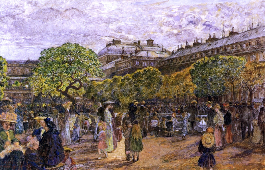  Frederic-Anatole Houbron An Afternoon in the Gardens of the Palais Royal - Canvas Print