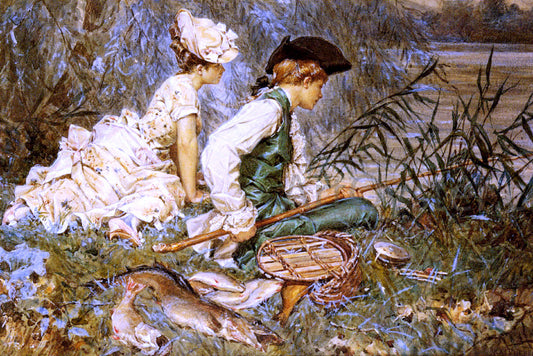  Frederick Hendrik Kaemmerer An Afternoon Of Fishing - Canvas Print
