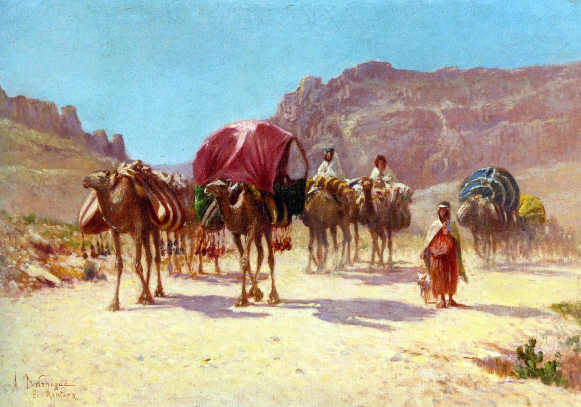  Alexis Auguste Delahogue An Algerian Caravan - Canvas Print