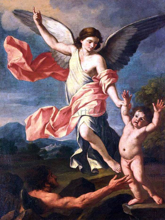  Giacinto Gimignani An Angel and a Devil Fighting for the Soul of a Child - Canvas Print