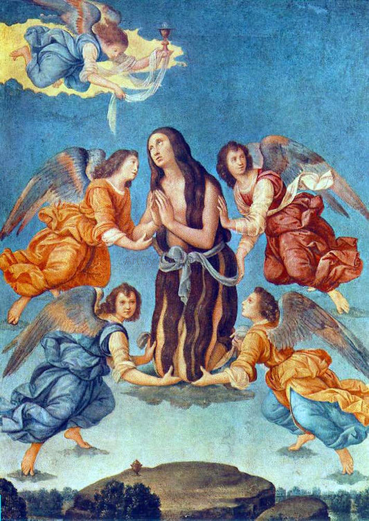  Lorenzo Di Credi An Angel Brings the Holy Communion to Mary Magdalen - Canvas Print
