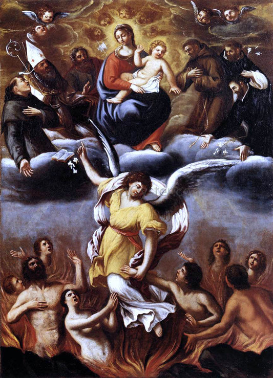  Lodovico Carracci An Angel Frees the Souls of Purgatory - Canvas Print