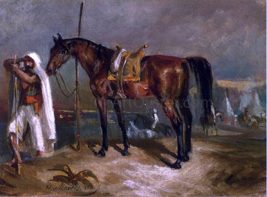  Hans Von Marees An Arab Beside His Horse - Canvas Print