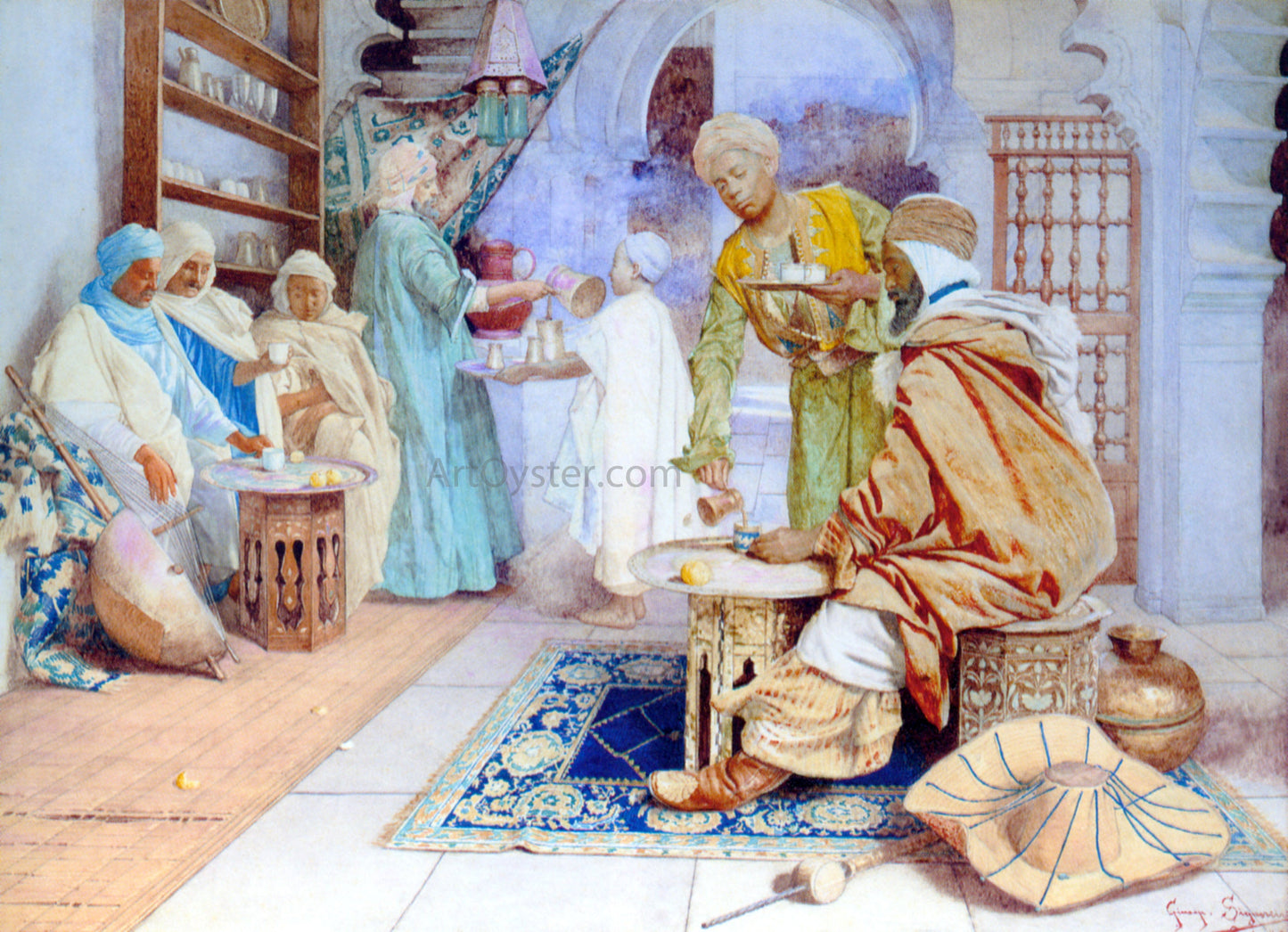  Guiseppe Signorini An Arab Cafe - Canvas Print