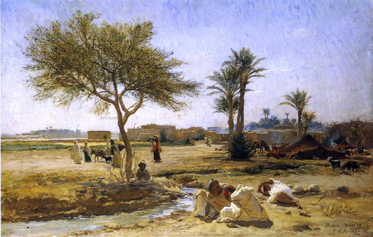  Frederick Arthur Bridgeman An Arab Village - Canvas Print