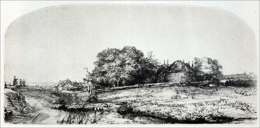  Rembrandt Van Rijn The Arched Landscape with a Flock of Sheep - Canvas Print