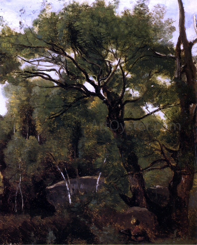  Jean-Baptiste-Camille Corot An Artist Painting in the Forest of Fountainebleau - Canvas Print
