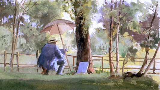  James Wells Champney An Artist Sketching - Canvas Print