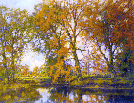  Arnold Marc Gorter An Autumn Landscape with Cows Near a Stream - Canvas Print
