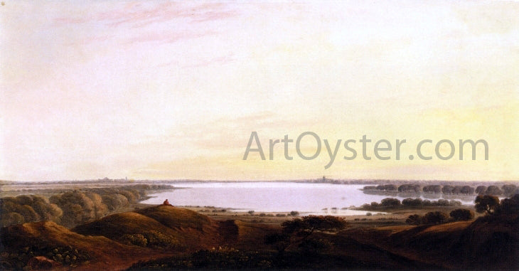  John Varley An Extensive River Landscape on the Thames - Canvas Print