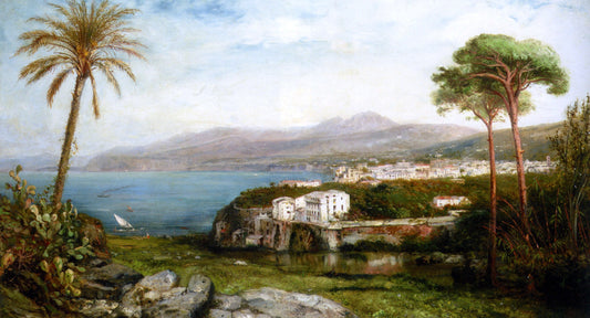  Jan-Baptiste Tetar Van Elven An Italian Costal Landscape - Canvas Print