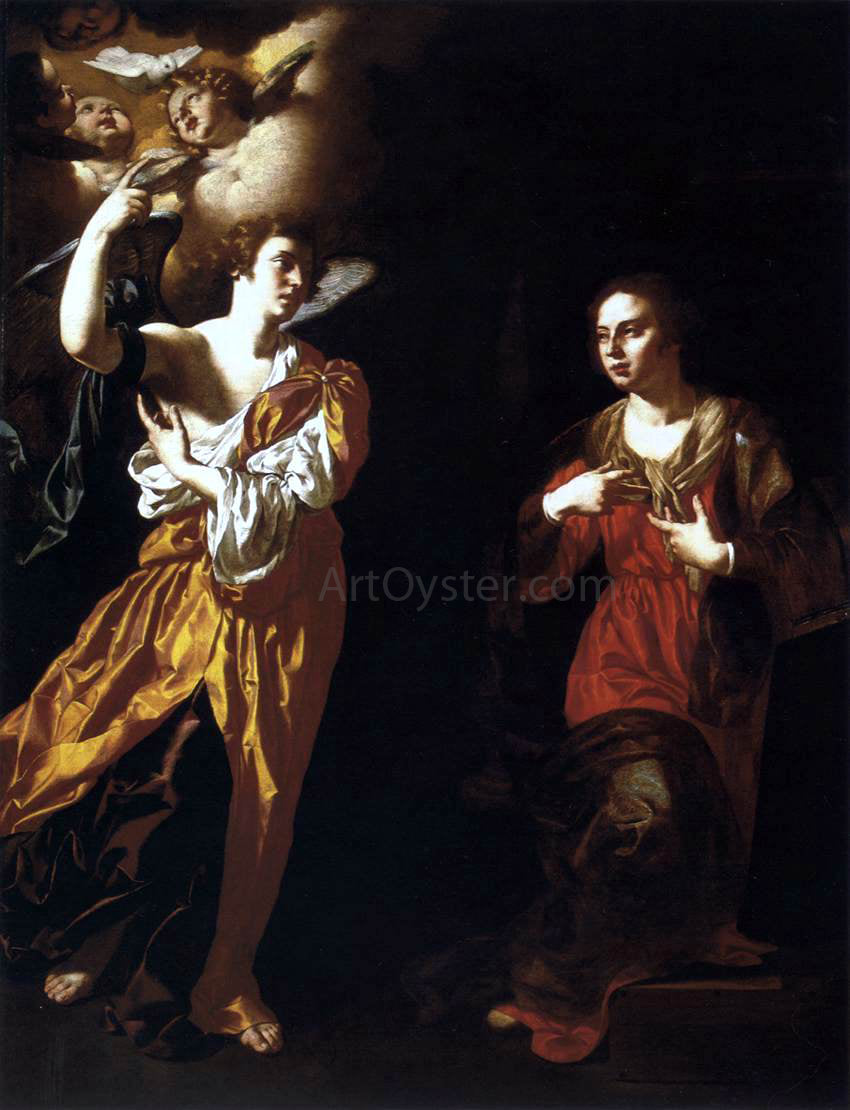  Paolo Domenico Finoglia Annunciation - Canvas Print