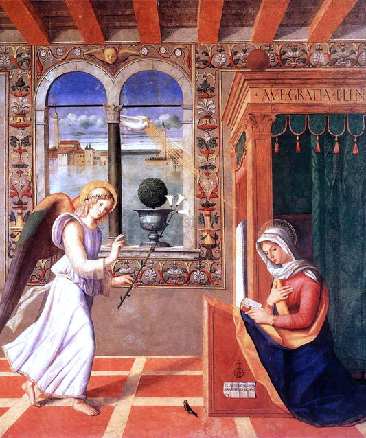  Francesco Di Simone Da Santacroce Annunciation - Canvas Print