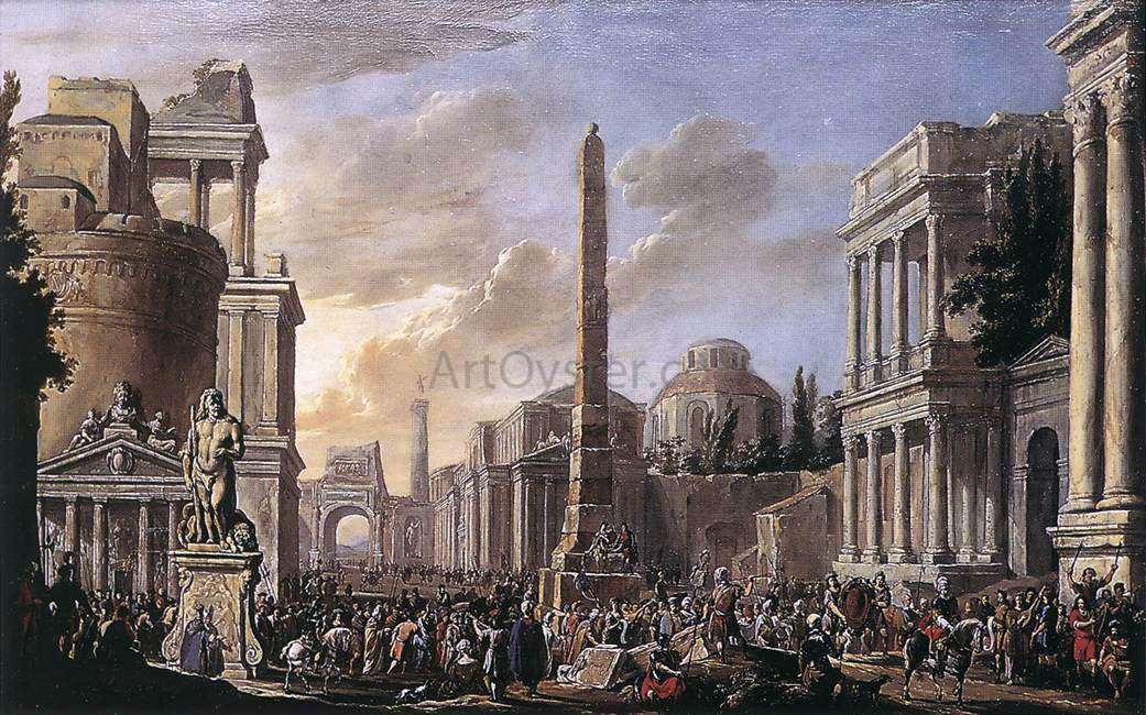  Jacob Van der Ulft Antique Forum with a Triumphal Procession - Canvas Print