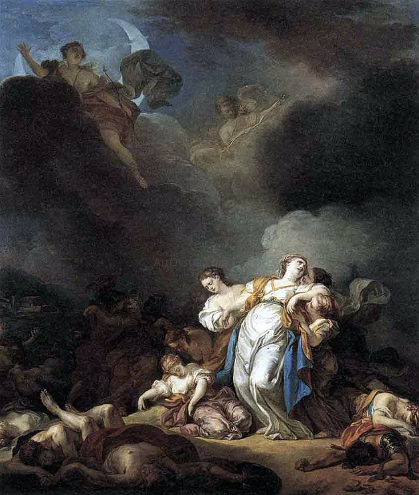  Anicet-Charles-Gabriel Lemonnier Apollo and Diana Attacking Niobe and her Children - Canvas Print