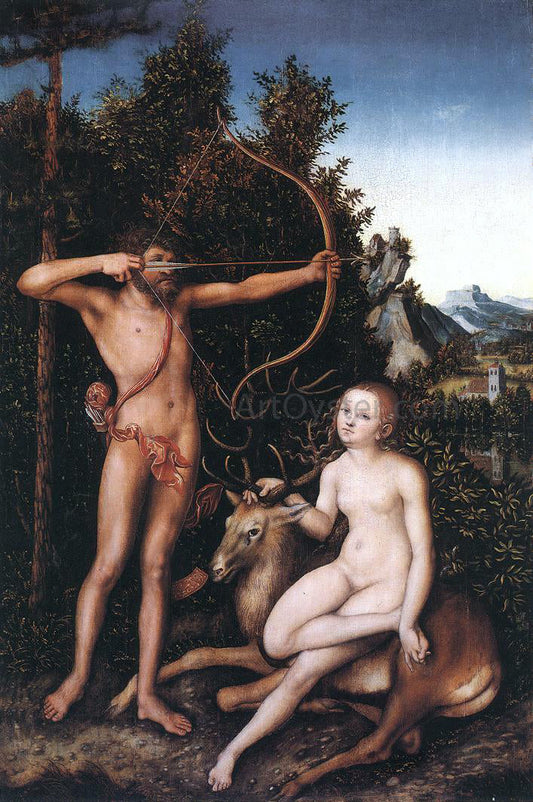  The Elder Lucas Cranach Apollo and Diana - Canvas Print